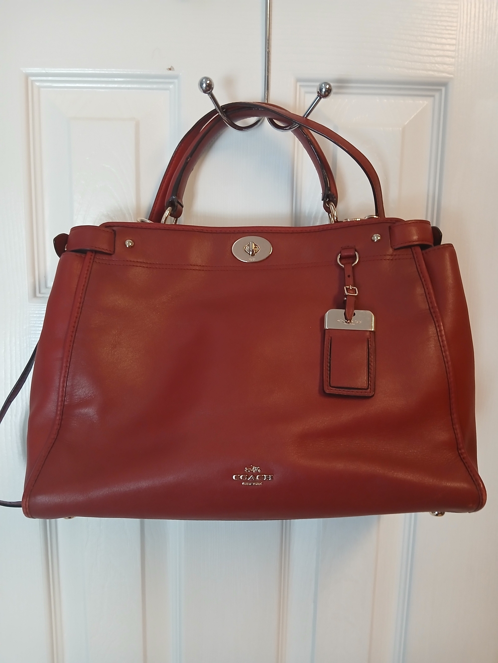 Coach Gramercy Leather Satchel Bag - Red